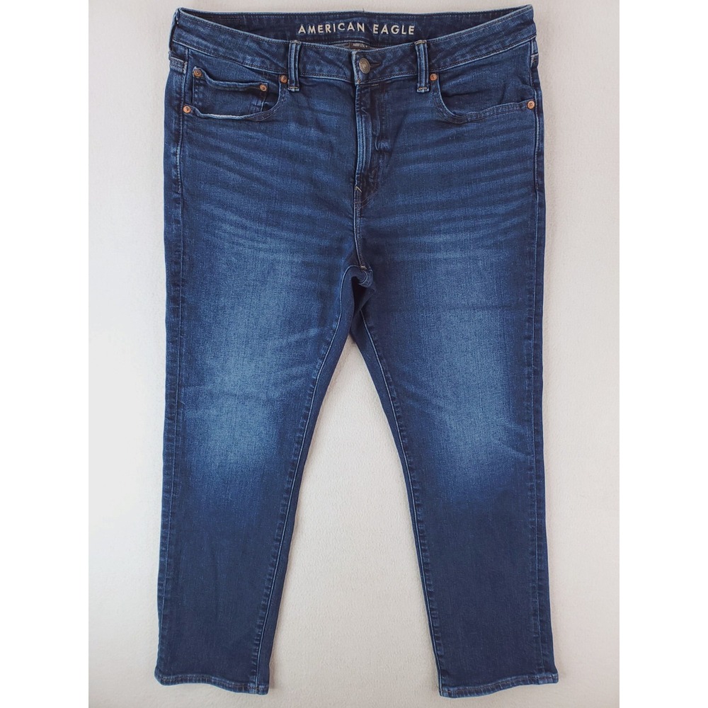 American Eagle Jeans Mens 36x30 Blue Slim Straight Airflex Stretch Denim Pants